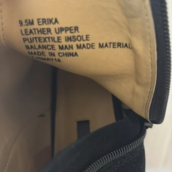 Kensie Erika Fringe Peep toe ankle boots, black leather,  side zip, 9.5 - Picture 7 of 11